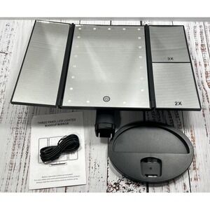 Infitrans LED Makeup Mirror Tabletop 3-Panel Vanity Lighted Dimmable